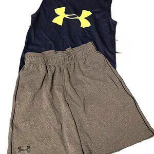 Boys Under Armour Tank & Shorts LOT OF 2 Size 5 Shorts Have Pockets